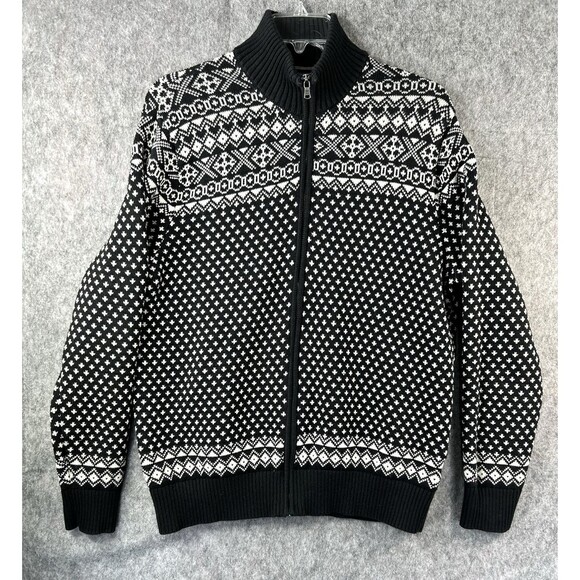 Tommy Hilfiger Nordic Full Zip Fair Isle Sweater Men’s Large XL Wool Blend